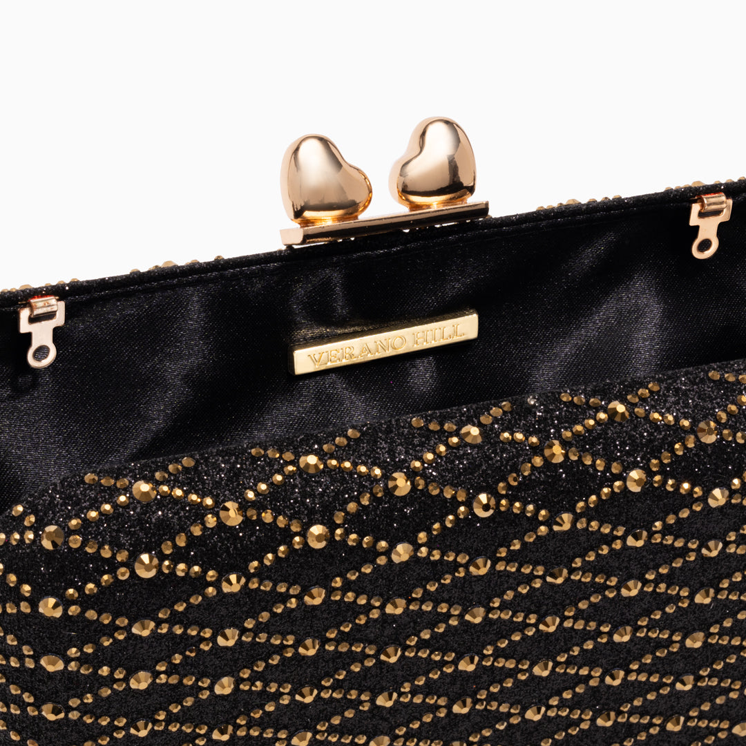 Midnight Lattice Clutch Bag