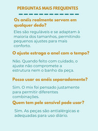 Anéis que se adaptam ao seu corpo - sem apertar e sem errar o tamanho